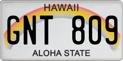 HI license plate GNT809