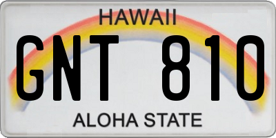 HI license plate GNT810