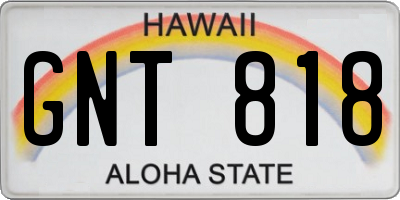 HI license plate GNT818