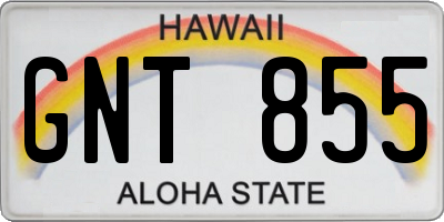 HI license plate GNT855
