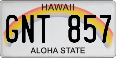 HI license plate GNT857