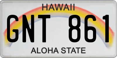 HI license plate GNT861