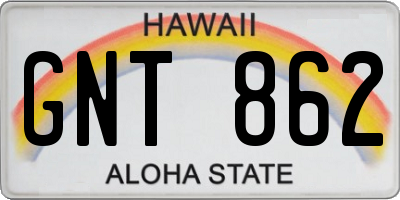 HI license plate GNT862