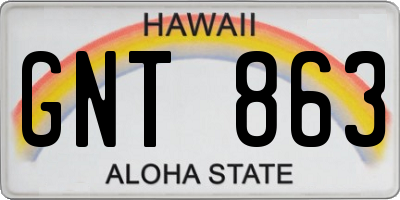 HI license plate GNT863