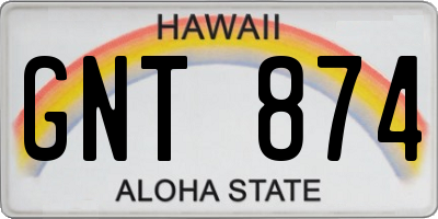 HI license plate GNT874