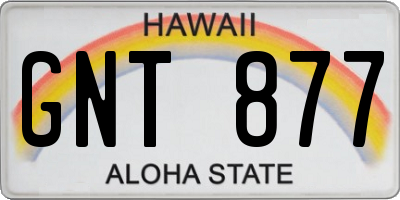 HI license plate GNT877