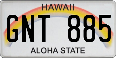 HI license plate GNT885