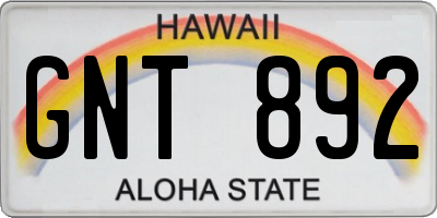 HI license plate GNT892