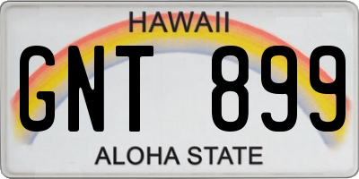 HI license plate GNT899