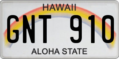 HI license plate GNT910