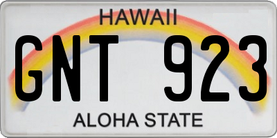 HI license plate GNT923