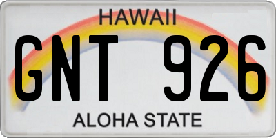 HI license plate GNT926