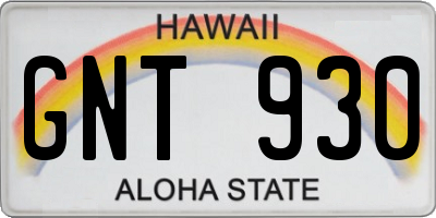 HI license plate GNT930
