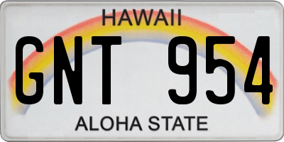 HI license plate GNT954
