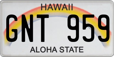 HI license plate GNT959