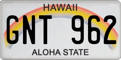 HI license plate GNT962