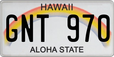 HI license plate GNT970