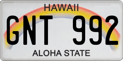 HI license plate GNT992