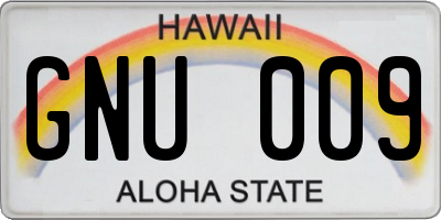 HI license plate GNU009