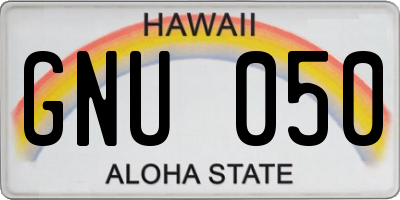HI license plate GNU050