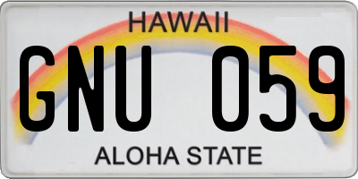 HI license plate GNU059