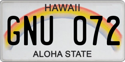 HI license plate GNU072