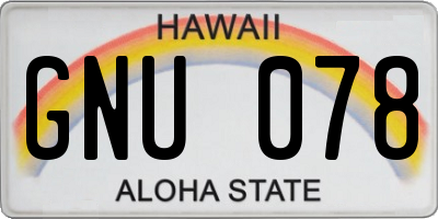 HI license plate GNU078