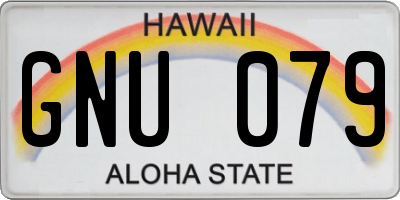 HI license plate GNU079