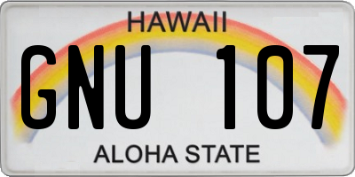 HI license plate GNU107