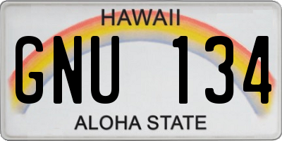 HI license plate GNU134