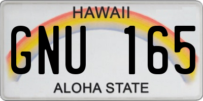 HI license plate GNU165