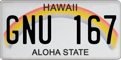 HI license plate GNU167