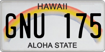 HI license plate GNU175