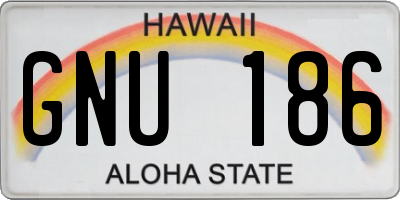 HI license plate GNU186