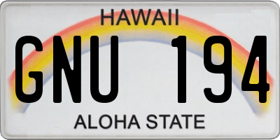 HI license plate GNU194