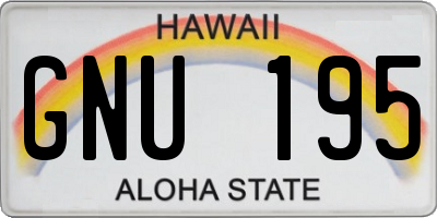 HI license plate GNU195