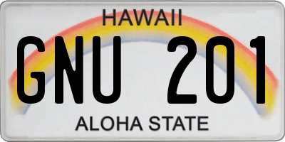 HI license plate GNU201