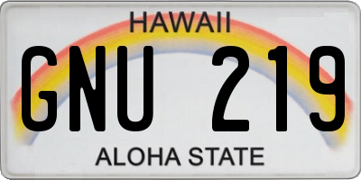 HI license plate GNU219