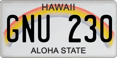 HI license plate GNU230