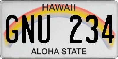 HI license plate GNU234