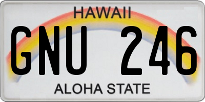 HI license plate GNU246