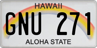 HI license plate GNU271