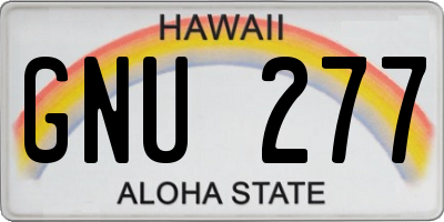 HI license plate GNU277