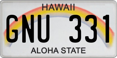 HI license plate GNU331
