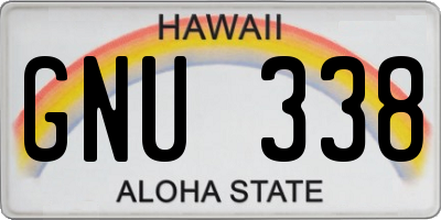 HI license plate GNU338