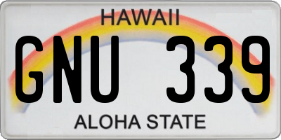 HI license plate GNU339