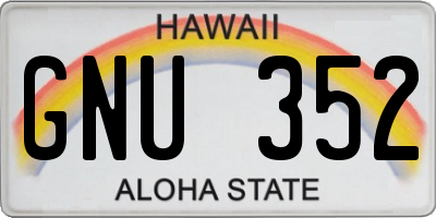 HI license plate GNU352