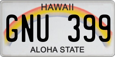 HI license plate GNU399