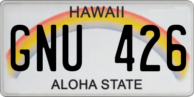 HI license plate GNU426