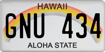 HI license plate GNU434